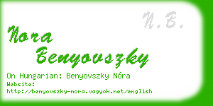 nora benyovszky business card